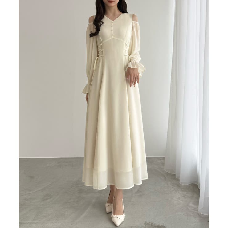 アイボリー | CENEA キャンディースリーブシアーコルセットワンピース | JUNOAH