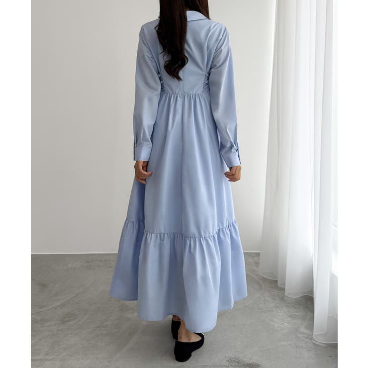 CENEA サイドレースアップヘムフレアシャツワンピース | JUNOAH | 詳細画像11 