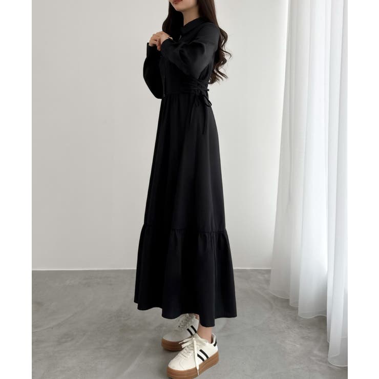 CENEA サイドレースアップヘムフレアシャツワンピース | JUNOAH | 詳細画像7 