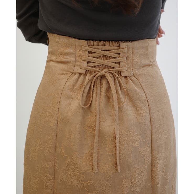 CENEA ハイウエストレースアップジャガードマーメイドスカート | JUNOAH | 詳細画像10 