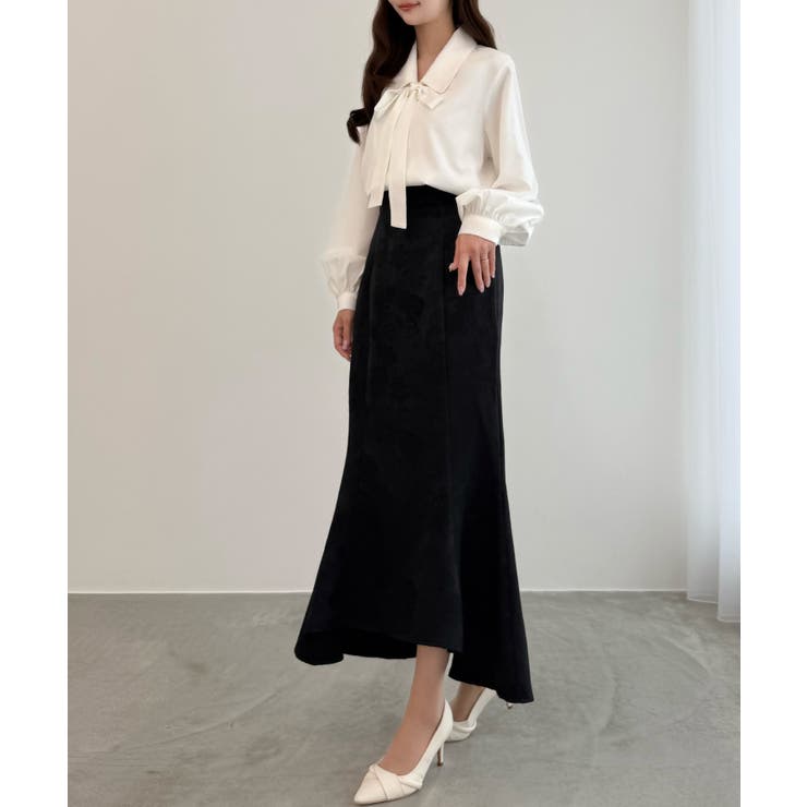 CENEA ハイウエストレースアップジャガードマーメイドスカート | JUNOAH | 詳細画像12 