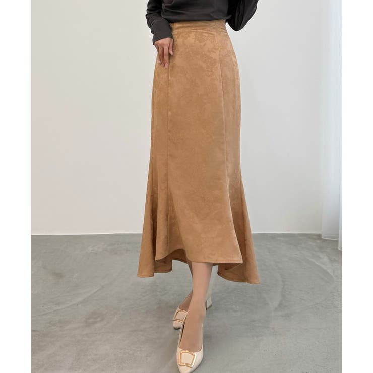 ベージュ | CENEA ハイウエストレースアップジャガードマーメイドスカート | JUNOAH