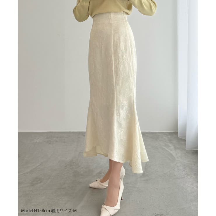 CENEA ハイウエストレースアップジャガードマーメイドスカート | JUNOAH | 詳細画像2 