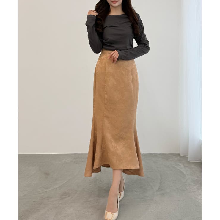 CENEA ハイウエストレースアップジャガードマーメイドスカート | JUNOAH | 詳細画像6 