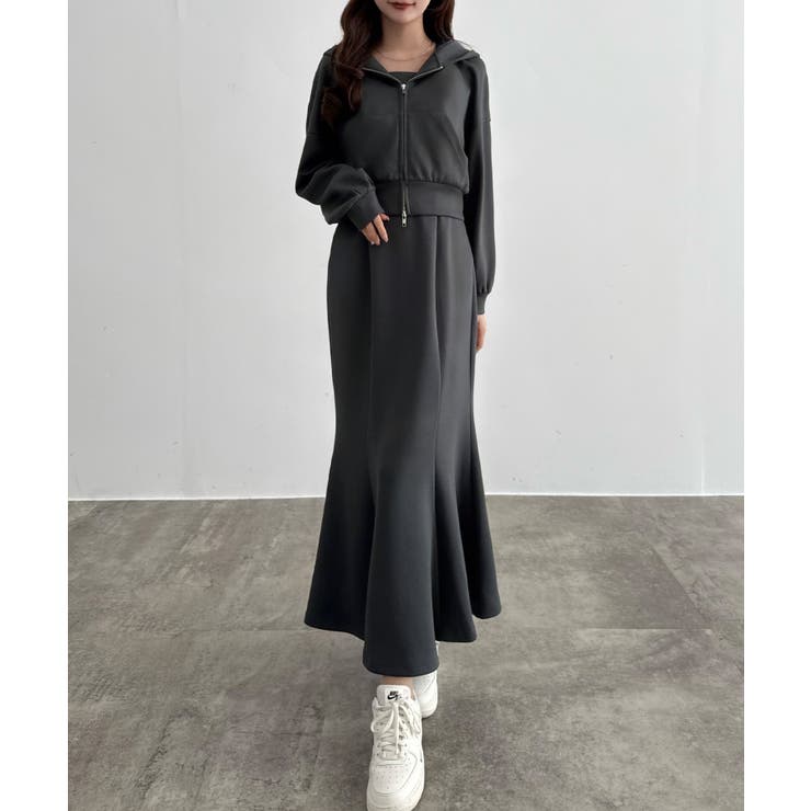 チャコール | CENEA ショートパーカー＋マーメイドキャミワンピースＳＥＴ | JUNOAH