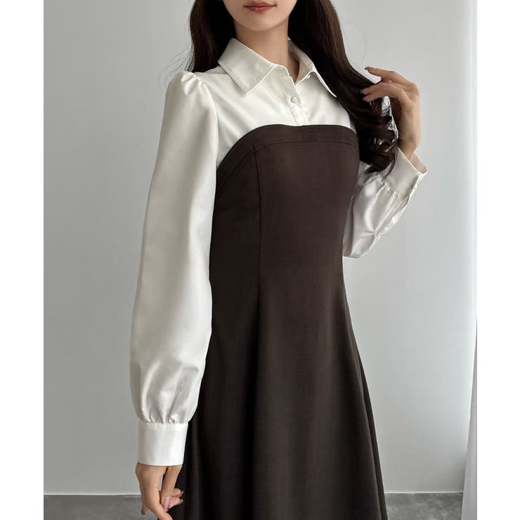 シャツドッキングフレアワンピース | JUNOAH | 詳細画像13 