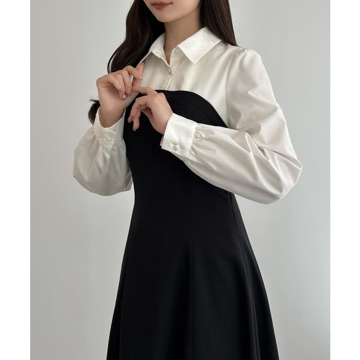 シャツドッキングフレアワンピース | JUNOAH | 詳細画像4 