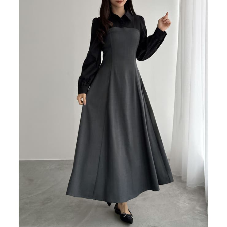 シャツドッキングフレアワンピース | JUNOAH | 詳細画像6 