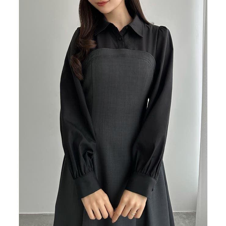 シャツドッキングフレアワンピース | JUNOAH | 詳細画像8 