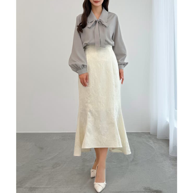 CENEA 【リボン取り外し可能】ボウタイブラウス | JUNOAH | 詳細画像13 