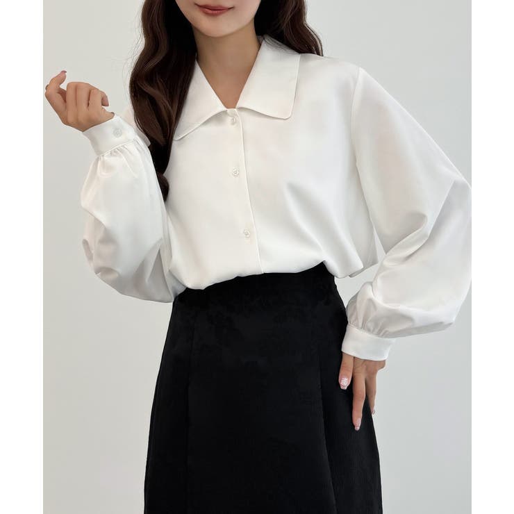 CENEA 【リボン取り外し可能】ボウタイブラウス | JUNOAH | 詳細画像4 