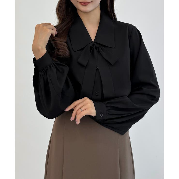 CENEA 【リボン取り外し可能】ボウタイブラウス | JUNOAH | 詳細画像6 