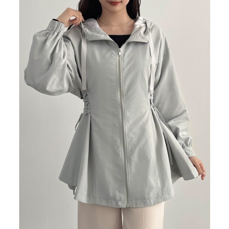 ライトグレー | CENEA サイドレースアップマウンテンパーカー | JUNOAH