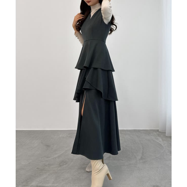 CENEA スリットティアードワンピース | JUNOAH | 詳細画像11 