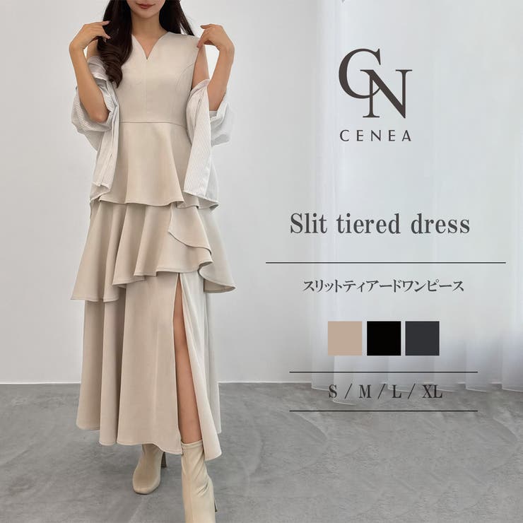 CENEA スリットティアードワンピース | JUNOAH | 詳細画像1 