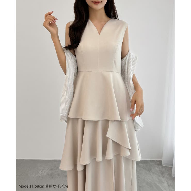 CENEA スリットティアードワンピース | JUNOAH | 詳細画像2 