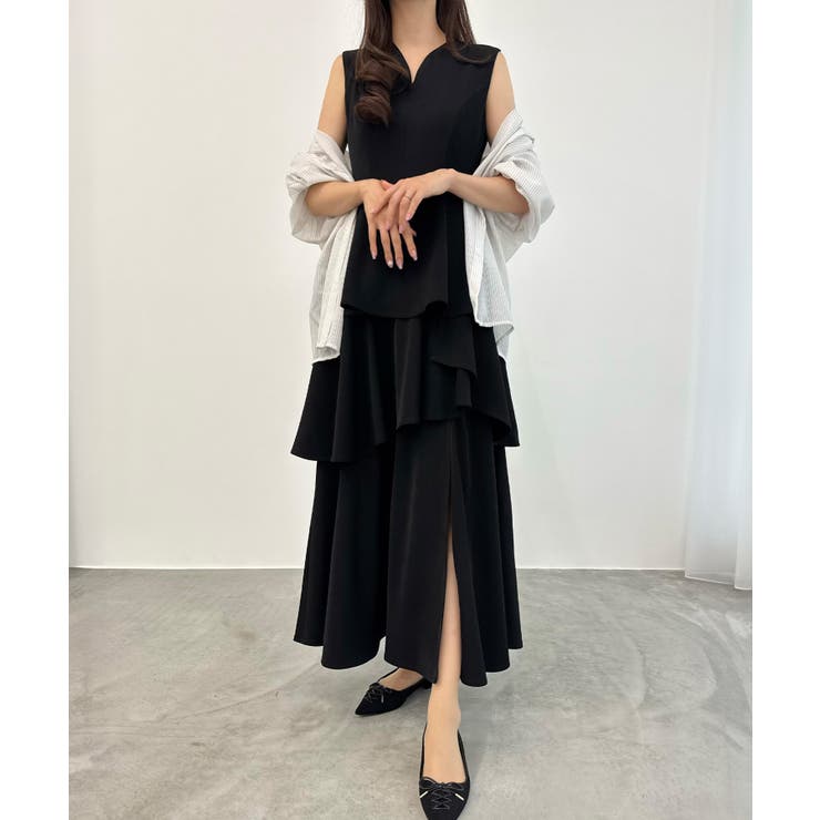 CENEA スリットティアードワンピース | JUNOAH | 詳細画像5 