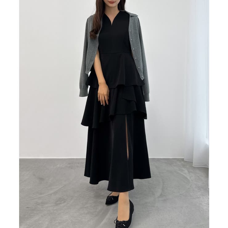 CENEA スリットティアードワンピース | JUNOAH | 詳細画像7 