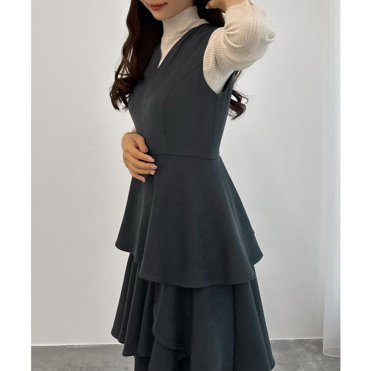 CENEA スリットティアードワンピース | JUNOAH | 詳細画像8 