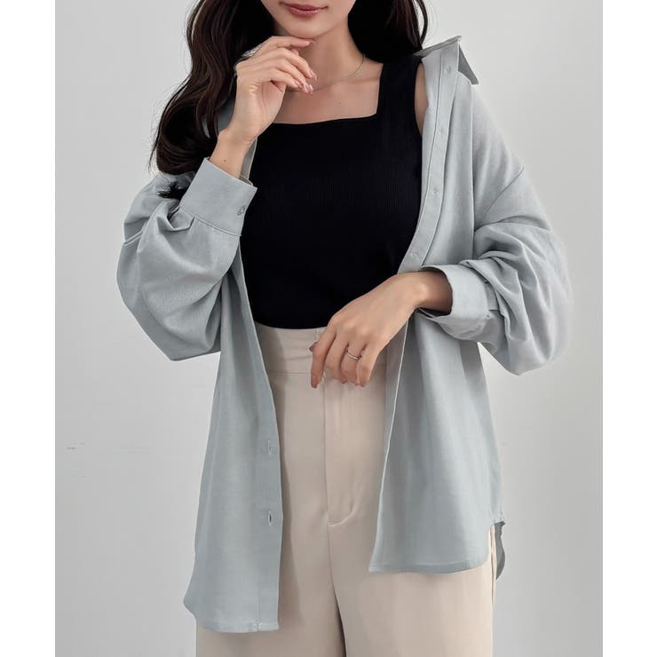 CENEA 【取り外し可能パット付き】袖ドロストカットソー＋リブタンクトップSE… | JUNOAH | 詳細画像4 