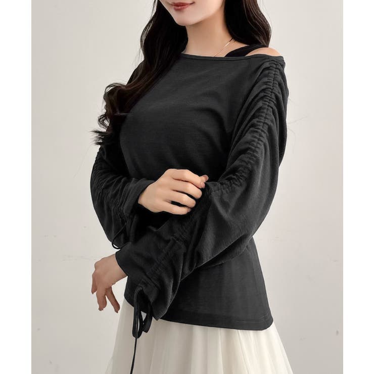 CENEA 【取り外し可能パット付き】袖ドロストカットソー＋リブタンクトップSE… | JUNOAH | 詳細画像7 