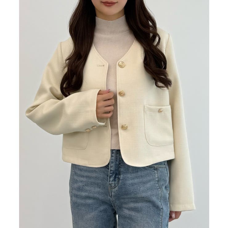 アイボリー | CENEA サマーツイードジャケット | JUNOAH