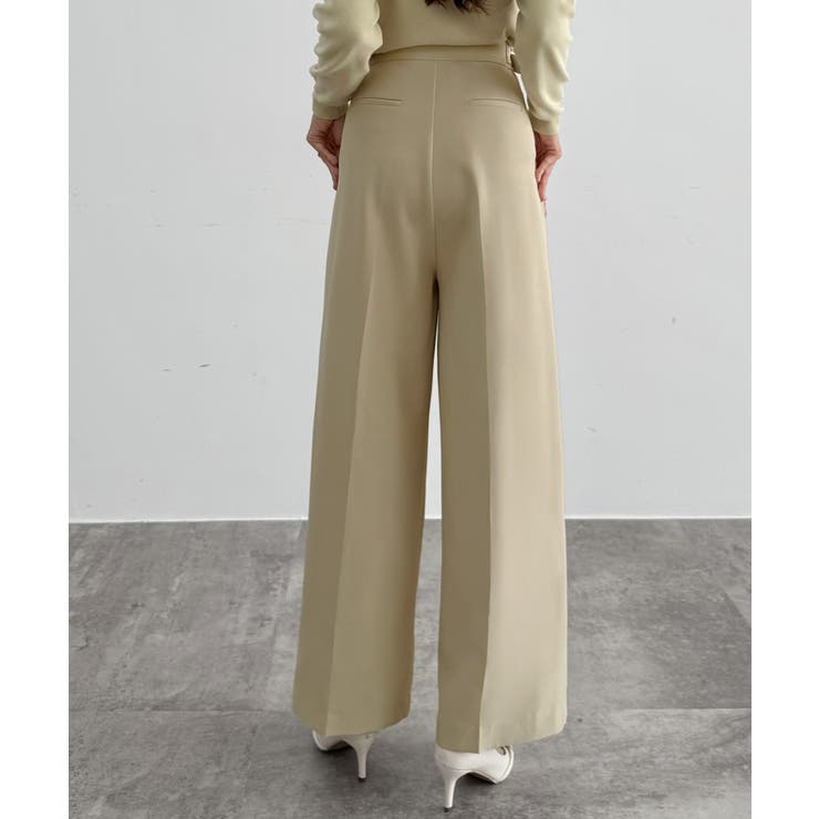 CENEA サイドベルトワイドストレートパンツ | JUNOAH | 詳細画像4 