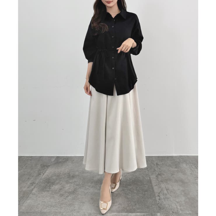 CENEA ベルト付きリネン混シャツ | JUNOAH | 詳細画像11 