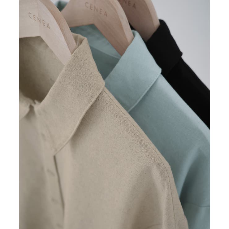 CENEA ベルト付きリネン混シャツ | JUNOAH | 詳細画像17 