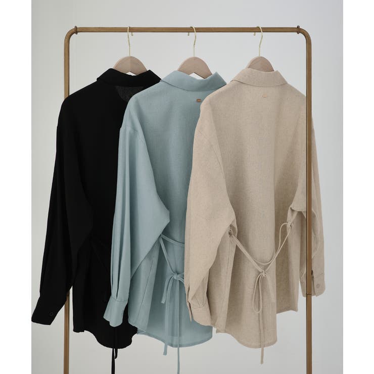 CENEA ベルト付きリネン混シャツ | JUNOAH | 詳細画像18 