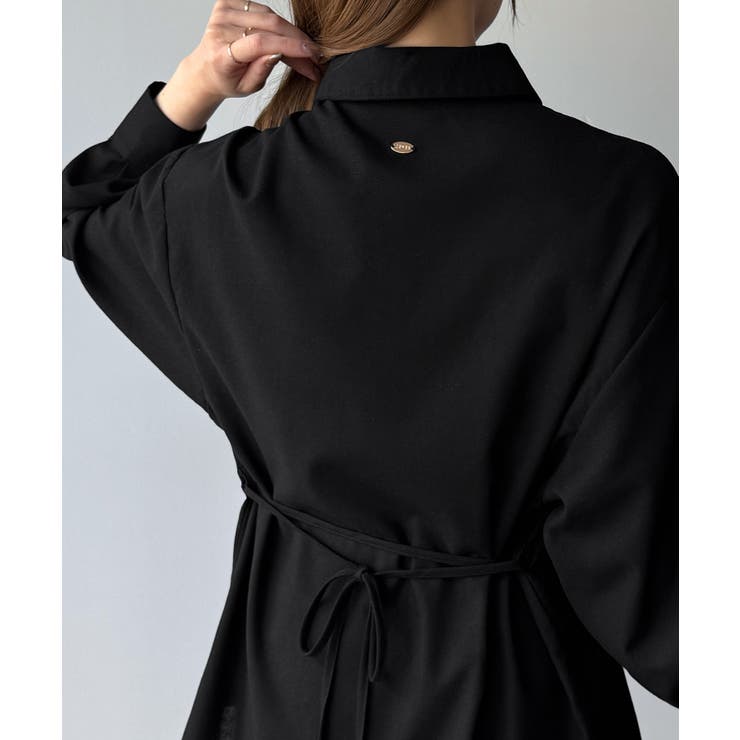 CENEA ベルト付きリネン混シャツ | JUNOAH | 詳細画像9 