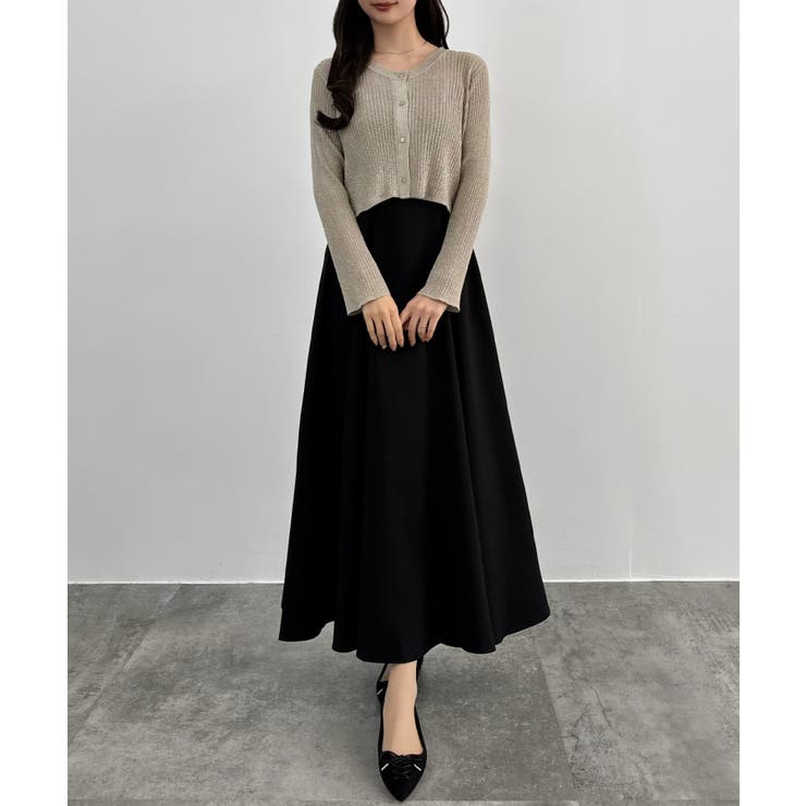 CENEA シアーラメニット＋フレアキャミワンピースSET | JUNOAH | 詳細画像11 