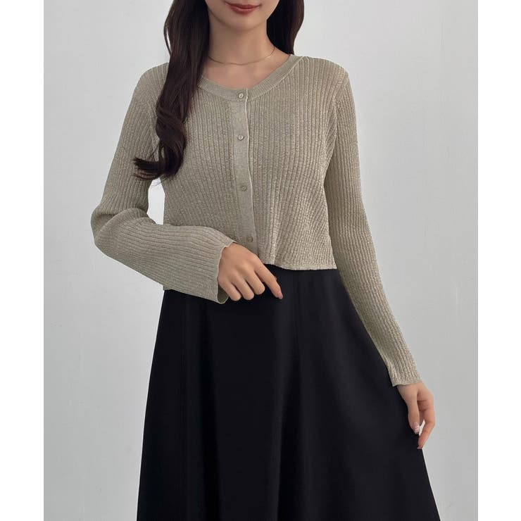 CENEA シアーラメニット＋フレアキャミワンピースSET | JUNOAH | 詳細画像12 