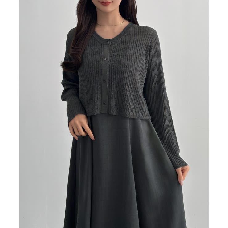 CENEA シアーラメニット＋フレアキャミワンピースSET | JUNOAH | 詳細画像14 