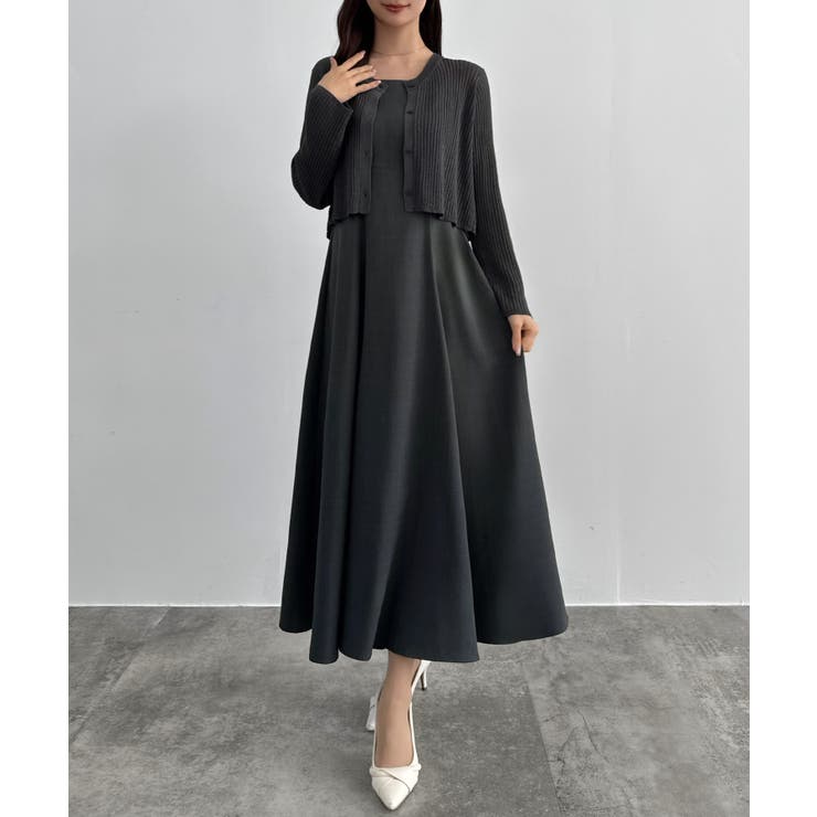 CENEA シアーラメニット＋フレアキャミワンピースSET | JUNOAH | 詳細画像15 