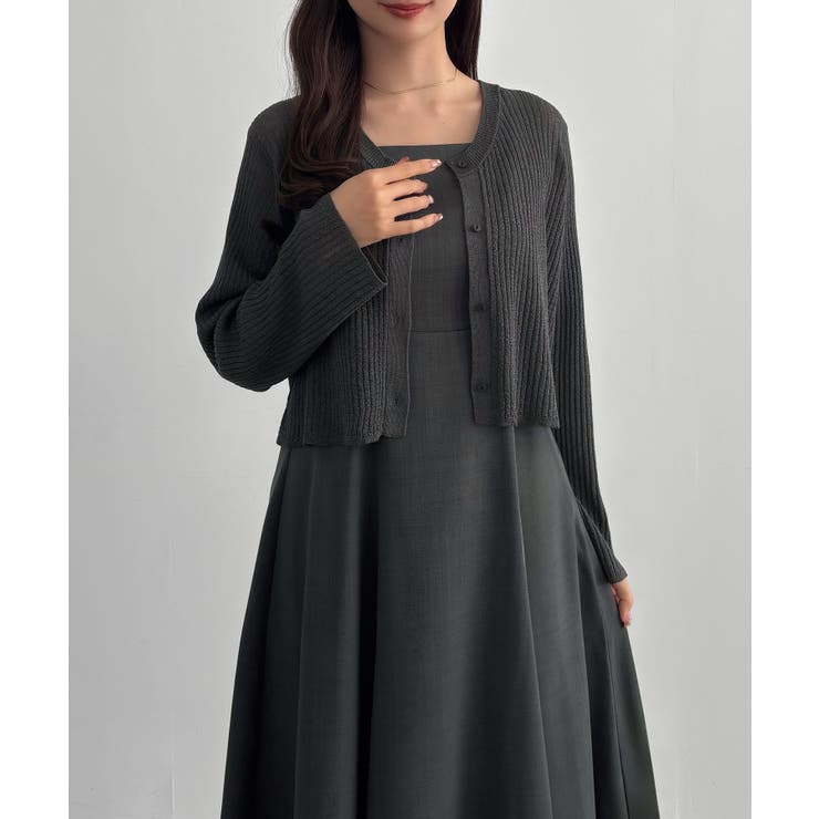 CENEA シアーラメニット＋フレアキャミワンピースSET | JUNOAH | 詳細画像17 