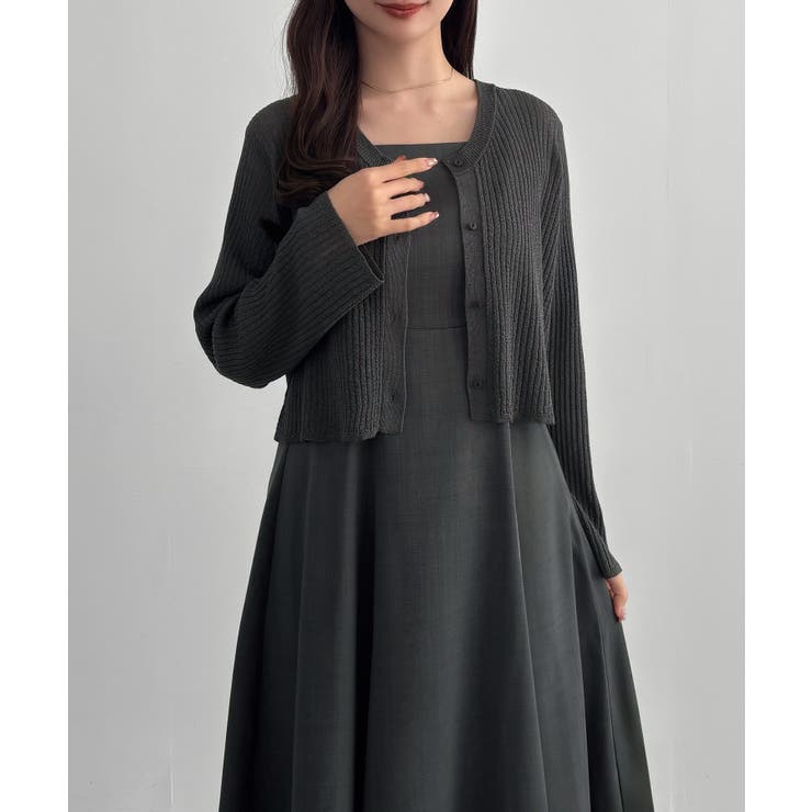 CENEA シアーラメニット＋フレアキャミワンピースSET | JUNOAH | 詳細画像18 