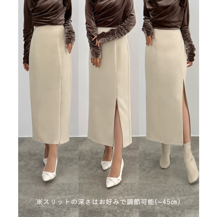 CENEA ハイウエストジップIラインスカート(通年生地) | JUNOAH | 詳細画像1 