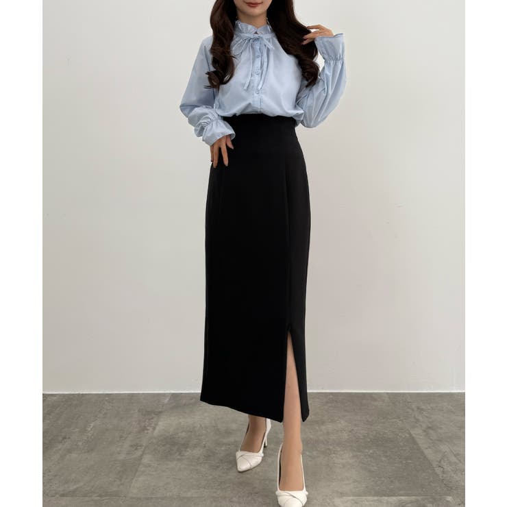 CENEA ハイウエストジップIラインスカート(通年生地) | JUNOAH | 詳細画像3 