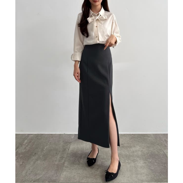 CENEA ハイウエストジップIラインスカート(通年生地) | JUNOAH | 詳細画像27 