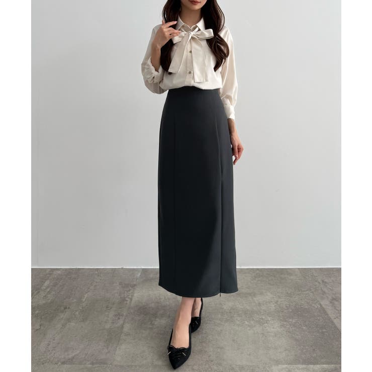 CENEA ハイウエストジップIラインスカート(通年生地) | JUNOAH | 詳細画像28 