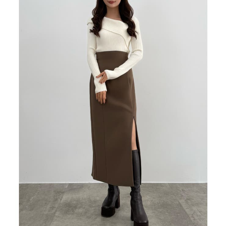 CENEA ハイウエストジップIラインスカート(通年生地) | JUNOAH | 詳細画像6 