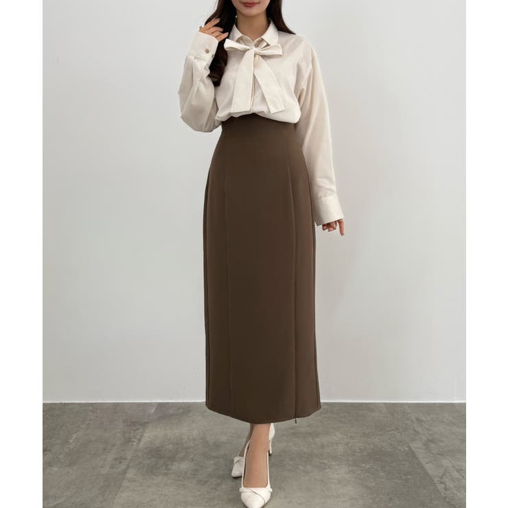 CENEA ハイウエストジップIラインスカート(通年生地) | JUNOAH | 詳細画像8 