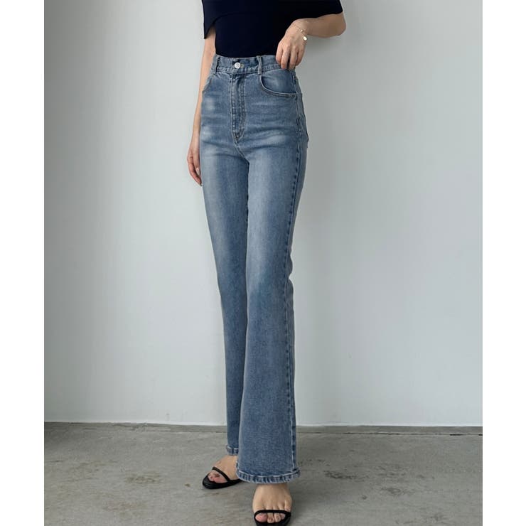 Louere ストレッチフレアデニムパンツ[品番：AMTW0012444