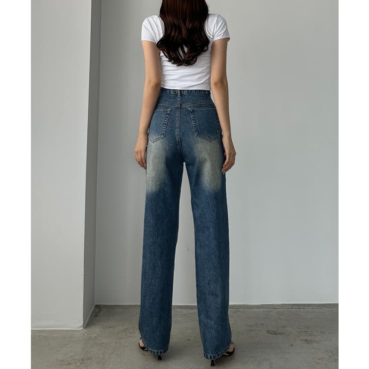 Louere ハイウエストストレートデニム[品番：AMTW0012393