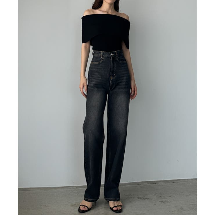 Louere ハイウエストストレートデニム[品番：AMTW0012393