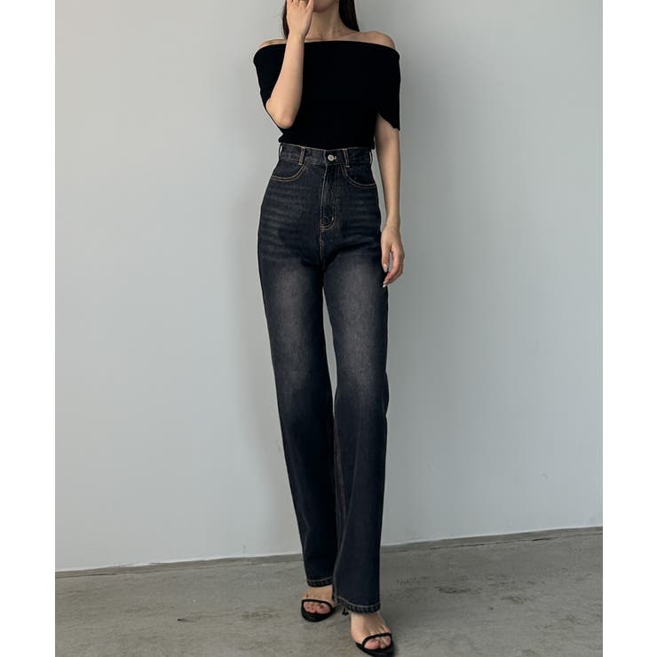 Louere ハイウエストストレートデニム[品番：AMTW0012393
