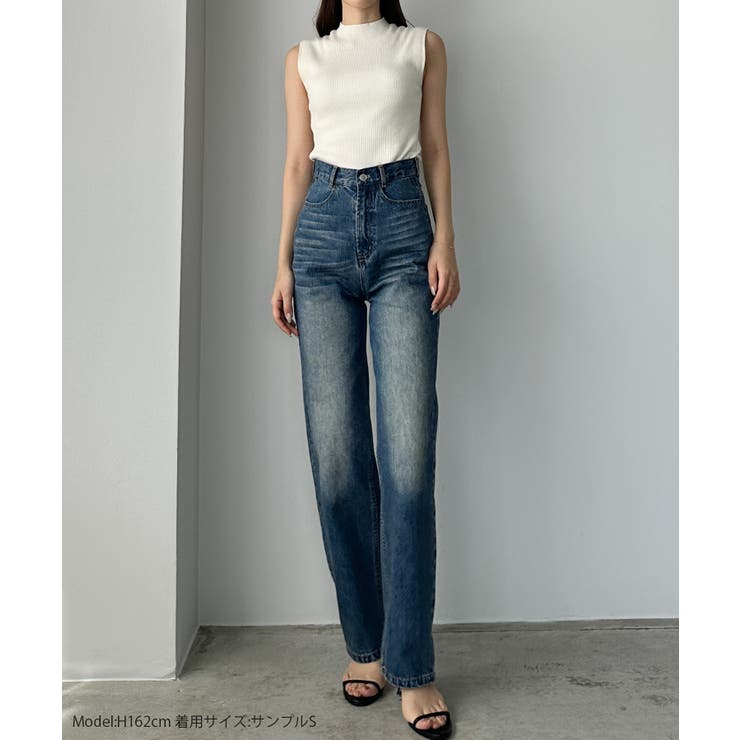 Louere ハイウエストストレートデニム[品番：AMTW0012393