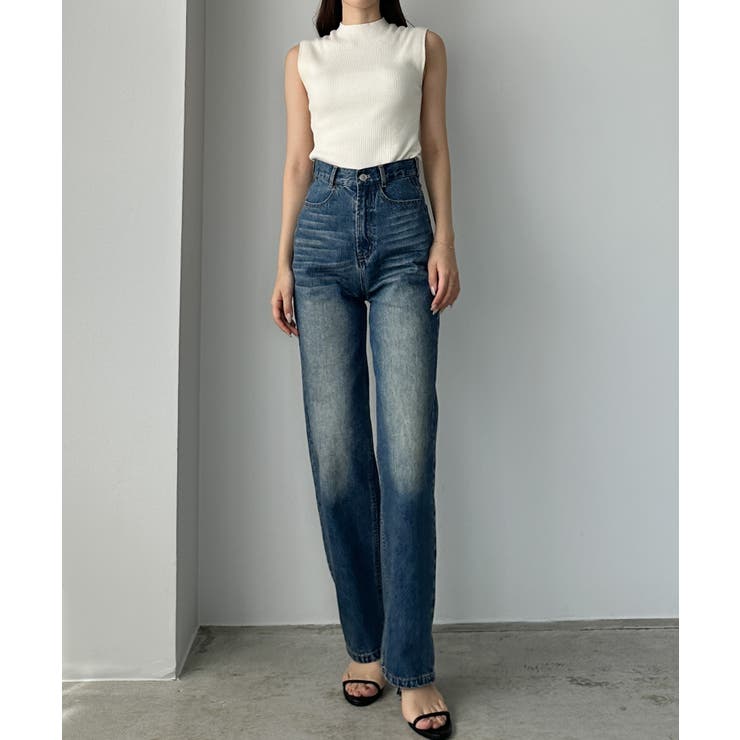 Louere ハイウエストストレートデニム[品番：AMTW0012393