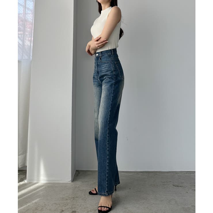 Louere ハイウエストストレートデニム S（small） ルエレ Louere Louere ハイウエストストレートデニム （ワン